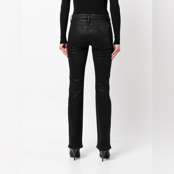 NWT FRAME Le Mini Boot Black Coated Trousers Pants Size 26 - Picture 2 of 10